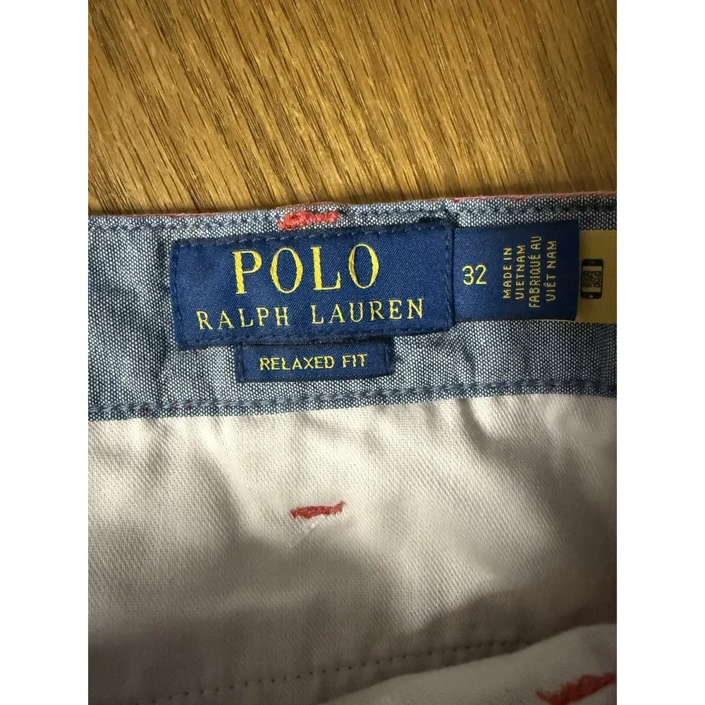 Polo Ralph Lauren Shorts Men's 32 Pink Relaxed Fit Chino Flat Front Preppy